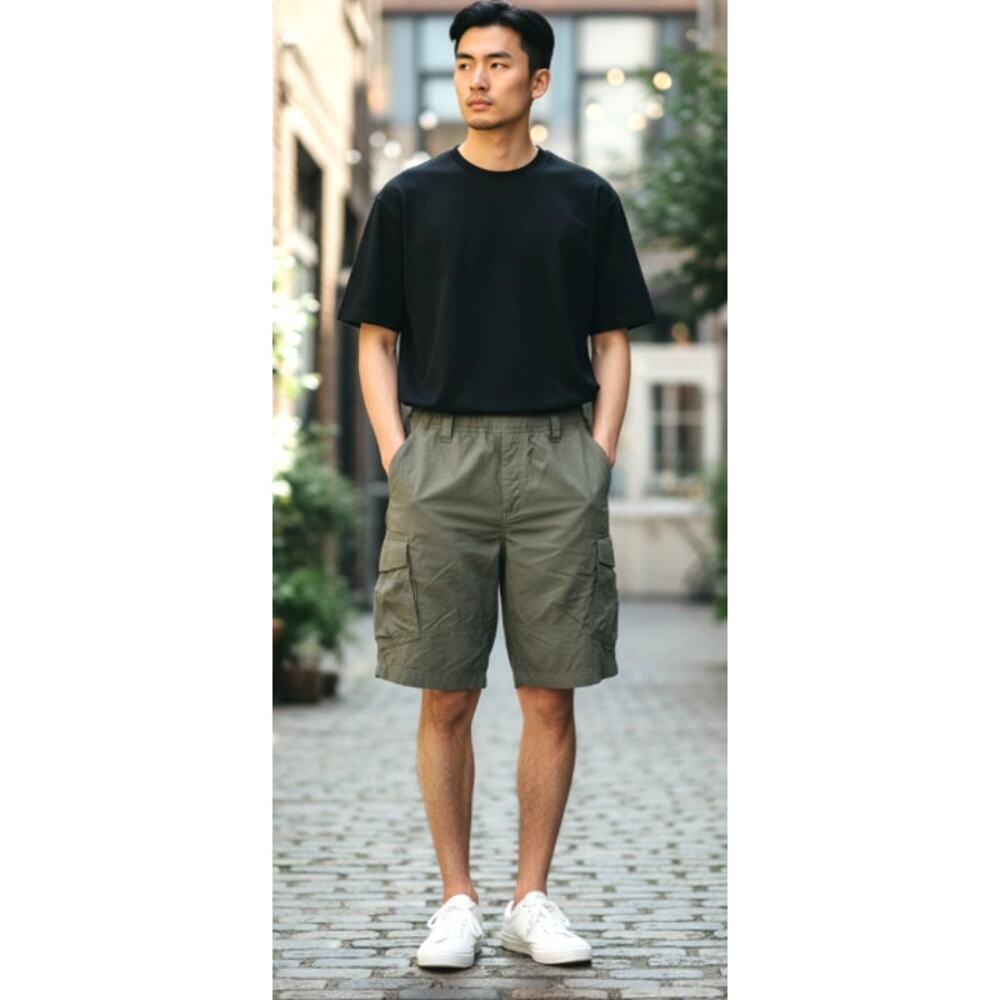 REI Men's Sahara Cargo Hiking Olive Green Shorts size Medium